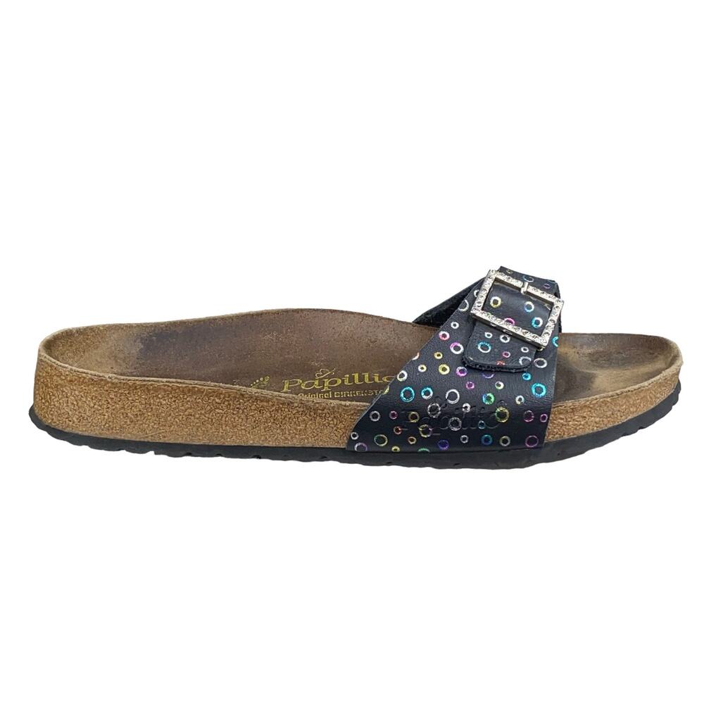 Papillio X Birkenstock Unisex Madrid Black Slip On Sandals Size 40 M 7 W 9